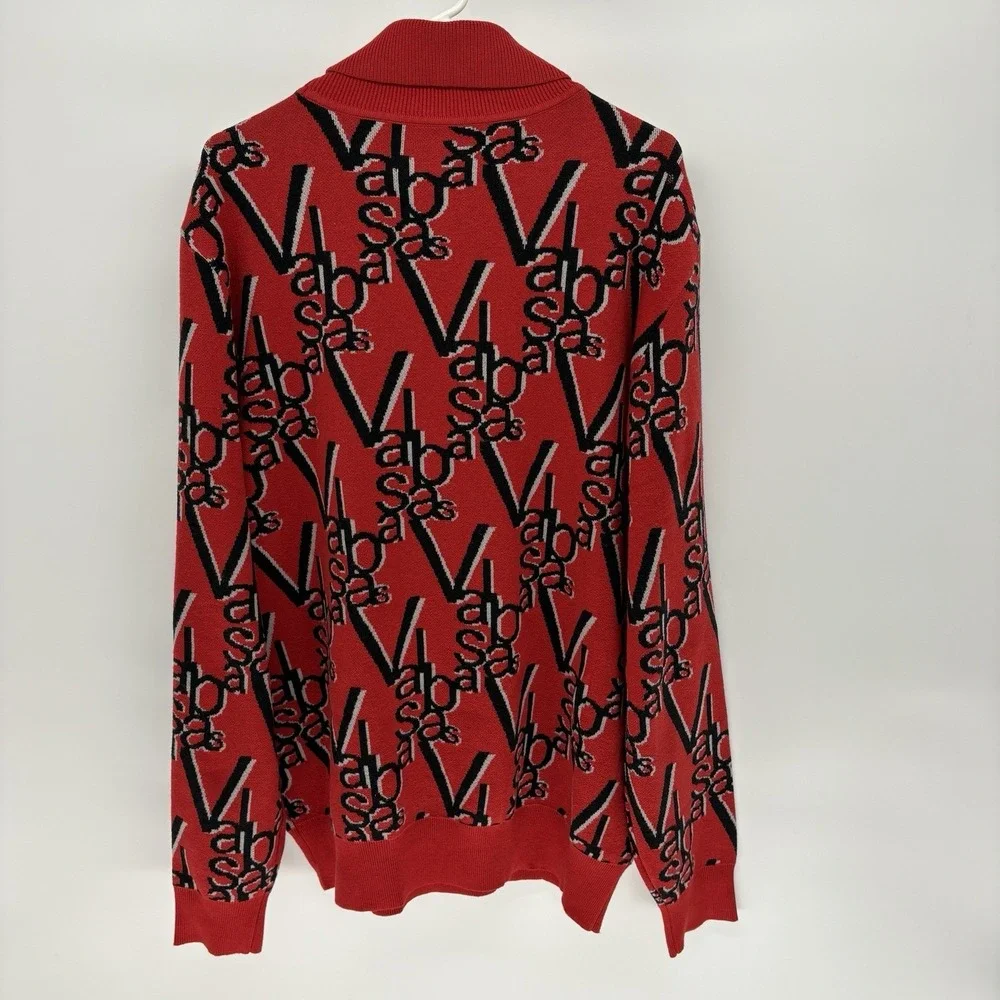 Valabasas Spellout‎ Monogram Turtleneck Red Pullover Sweater Streetwear Men XL